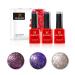 Bluesky Dazzling Platinum Gel Trio Set 2- purple gold glitter 10 ml (requires hardening under UV or LED lamp) gold purple 10 ml (1 Pack)