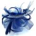 Looped Feather Comb Fascinator for Women Ladies Day Races Ascot Weddings Hair Piece (Navy Blue) - Buy Online on GoSupps.com