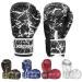 Boxing Training Sparring Kickboxing Punching Heavy Bag Muay Thai Mitts MMA Gloves for Youth, Men & Women Black/White 16 oz