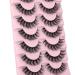 JIMIRE Eyelashes with Clear Band Wispy Curly 15mm 3D Faux Mink Lashes Fluffy Natural Volume Cat Eye Fake Lashes 7 Pairs Pack Clear Band| 8-15MM