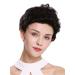 Buy Wig Me Up B-HH-12-0 Real Hair Wig for Women & Men - Short Wavy Fashionable Undyed Natural Tone Black Brown - 25 cm Length - Buy Online on GoSupps.com