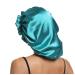 Sengterm Satin Sleep Cap for Women - Adjustable Double Layer Silk Hair Care Bonnet for Long Hair - Green-Pink L-XL - Buy Online on GoSupps.com
