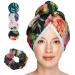 Jocero - Haarurban made of bamboo - Turban towel for women - hair towel with button - hair towel for long hair - bamboo towel with hair tie black red