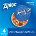 Ziploc Twist 'n Loc Medium Round Containers - Pack of 2 | Food & Travel Storage | Dishwasher Safe - Buy Online on GoSupps.com