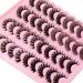 Focipeysa False Lashes Natural Look 20 Pairs Strip Fluffy D Curl Fake Eyelashes Pack 4 Styles Mixed Volume Eye Lashes Multipack A01