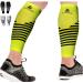 ActivRunner Calf Compression Sleeves. 2 Pairs Per Pack. Performance Compression Support for Improved Circulation Shin Splints Calf Muscle Cramps Injury Prevention Exercise Recovery Medium (calf 32-38cm) Fluorescent Yellow/Black