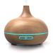ARENDO - Ultrasound LED Aroma Diffuse 300 ml - humidifier room humidifier Nachlicht - LED ring - 7 LED colors - Timer function - Duration lever mode - pleasantly quiet operating noise - wooden decor