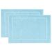 Zollner 2 Set Bath templates in 50x70 cm - suction -strong and soft swimmats in light blue - pleasant massage effect - washable up to 60 C - suitable for underfloor heating - cotton - hotel quality 2x bathrobes light blue