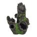 Relaxdays Aquarium Decoration Tree Trunk Cave Natural Look Hiding Place Aquarium Accessory HxWxD 16.5 x 15.5 x 11 cm Black-Green