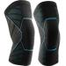 Knee Brace Sleeves 2 Pack Joint Protection and Support Knee Compression Sleeve for Knee Pain Fit for Men and Women - Non-Slip Knee Support for Running Basketball Weightlifting - L