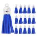 Mandala Crafts Faux Leather Suede Tassel with Loop for Keychains, Jewelry Making, Bookmarks, Books, Gifts, Pillows (Blue, 1.5 Inches 100 PCs) Blue 1.5 Inches 100 PCs