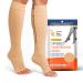 Lemon Hero Men Zipper Compression Socks With Open Toe XXL Beige