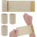 Sibba Elastic Wrist Bandage - 4 Pack Breathable Polyester Compression Bracelets for Men & Women - Carpal Hand Support & Rail Support Belt for Sports & Workouts - Beige - Buy Online on GoSupps.com