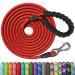 X XBen tow lines for dogs 3m /5m /10m /15m /20m /30m long strong dog leash with lockable carabiner running leash training line for puppies Small medium large dogs soft hand loop 10m x8 mm red