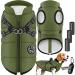 LOVPET dog jacket dog coat with dishes including 45 pieces of faeces + donor dogs fed western waterproof padded vest with chest strap reflectors D-ring 2xl Khaki 2xl Khaki