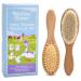 Yellodoor All-Natural Baby Hair Brush Set | Set of Two Wooden Brushes in Presentation Gift Box | Super Soft Goat Hair Bristles | Perfect Cradle Cap Brush for Babies