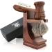 Haryali London Men's Wooden Shaving Set - Straight Razor Black Badger Hair & Stand | Best International Shipping - Buy Online on GoSupps.com