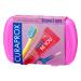 Curaprox Travel-Set Rosa-Completible travel toothbrush CS 5460 + be you travel toothpaste + 2 interdental brushes CPS Prime 07 and 09-travel tooth care set 9.5 cm x 6 cm