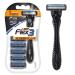 BIC Flex 3 Hybrid Men's 3-Blade Disposable Razor, For a Smooth and Comfortable Shave, 1 Handle and 5 Cartridges 1 Handle & 5 Cartridges