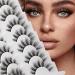 Cat Eye Lashes Faux Mink Fluffy Eyelashes Volume Wispy 3D Full Soft 7 Paris Fake Eyelashes Pack by Lanflower
