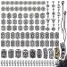 Lykoow 110 Pieces Viking Beard Beads Antique Norse Hair Tube Beads Dreadlocks Viking Jewelry Beads for Hair Braiding Bracelet Pendant Necklace Silver DIY Jewelry Hair Decoration 110 Pcs