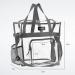 Clear Stadium Approved Tote Bag with Mesh Pockets, Zippered Top, and Shoulder Straps - Ideal for Work, School, Games, and Concerts - Clear/Grey Trim - Buy Online on GoSupps.com