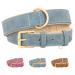 Beirui soft padded leather dog collar for dogs comfortable hard-wearing for small medium-sized and large dogs leather collar with high-quality alloy fittings for daily blue L L: neck 33-43 cm width 2.5 cm blue