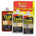 Star Brite Teak Kit - Restore Decks, Patio, Outdoor Furniture, Boats & Fine Wood - Marine Grade Teak Cleaner & Brightener Set with Premium Golden Teak Oil Finish - Renew, Refinish & Protect (081202)