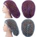 Giugu 3-Piece Mesh Hair Net Rayon Crochet Hair Nets Knit Snood Hat - Black, Sky Blue, Purple - Buy Online on GoSupps.com