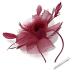 Ladies Feather Fasciantor Clip/Aliceband Hair Piece Weddings Races Royal Ascot (Burgundy)