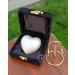 White Heart Keepsake Cremation Urn with Brass Stand - Adult & Infant Funeral Burial Mini Urn - Buy Online on GoSupps.com