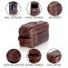 KOMALC Premium Buffalo Leather Unisex Toiletry Bag Travel Dopp Kit - Distressed Tan - Buy Online on GoSupps.com