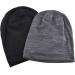 EINSKEY Slouchy Beanie 2-Pack - Black & Grey - Thin & Lightweight Skull Cap for Men & Women - Buy Online on GoSupps.com