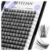 Beyelian single eyelashes C curl cluster eyelashes 144 PCs cluster lashes 0.07mm 10-16mm mixed DIY eyelash extensions individual lashes at home super thin black band (style6) 144 pieces (1 Pack) C-black-style6