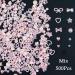 500pcs Pink Pearls Heart Nail Charms - Mixed Styles Flatback Heart Beads for Nail Art DIY Crafts - Cute Assorted Pink Pearls 3D Nail Art Charms - Craft Embellishments for DIY Accessories - Buy Online on GoSupps.com