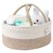 GREATALE Baby Diaper Caddy Organizer - Portable Rope Nursery Storage Bin for Changing Table & Car - Diaper Storage Basket with Removable Divider (Mele)