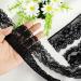 4 Rolls 24 Yards Floral Lace Ribbon Stretch Floral Pattern Lace Ribbon Vintage Lace Ribbon Wide Black Tulle Lace Trim for DIY Crafts Sewing Present Wrapping Decoration