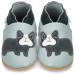 Baby Shoes with Soft Sole - Baby Girl Shoes - Baby Boy Shoes - Leather Toddler Shoes - Baby Walking Shoes 0-6 Months Bridget Bulldog Grey