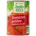 Jardin BiO tic - Whole Peeled Tomatoes with Juice without Added Salt - Organic - Salted - AB Certified - Box of 240 g