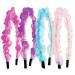 FROG SAC 4 Iridescent Ruched Headbands for Girls Organza Hair Accessories for Kids Teen Girl Shimmer Chiffon Head Bands Cute Pastel Headband Pack for Birthday Party Favors