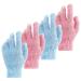 WLLHYF 2 Pairs Exfoliating Gloves Double Sided Shower Gloves Remover Dead Skin Bath Mitt Exfoliation Scrubber Shower Accessories for Beauty Spa Massage Daily Bath Blue  Pink