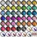 Saviland 48 Colors Chrome Nail Powder Set Metallic Chrome Powder for Nails Laser Aurora Mirror Effect Nail Art Powder Manicure Decoration Pearl Powder with Sponge Sticks for Home DIY Nail Salon Use 48Colors