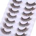ALPHONSE Brown Strip Dark Brown False Lashes 7 Pack - Short Wispy Natural Look D Curl Extensions - Buy Online on GoSupps.com