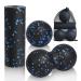 Lophe fascia ball set 3 pieces of massage ball and fascia roller set fascia roller small for back peanut fascia ball for muscle pain tension osteopressur massage fascia training (blue)