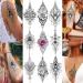 32 Sheets Sexy Black Lotus Temporary Tattoos for Women - Indian Tribal Lace Tatoo Sticker Set with Mandala Flower, Butterfly, Rose, Dreamcatcher, Elephant - Henna Tattoo Kit for Adults - Buy Online on GoSupps.com