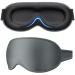 Gritin 100% light blocking sleep mask for women & men No pressure on eyes sleeping glasses ergonomic design 3D eye movement and eyelash -friendly ultra soft & comfortable eye mask -light gray