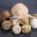 DAMPET Small Animals Play Balls: Chew Grass & Rolling Toys for Rabbit, Chinchilla, Guinea Pigs, Hamsters, Improve Dental Health - 9 Pieces - Buy Online on GoSupps.com