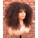 CURLCRAZY 16 Curly Wig with Bangs for Black Women - Kinky Afro Short Wig (Brown) - Buy Online on GoSupps.com