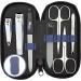 Marqus manicure set ladies and gentlemen solingen made in germany 7 parts with patented glass files for hand and foot care- synthetic leather case in jeans optics 8. Jeans