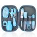 Baby Grooming Kit 10 Pcs Newborn Healthcare Accessories Portable Baby Essentials Set with Hair Brush Comb Nail Clipper Thermometer for Nursery Infant Girls Boys Blue